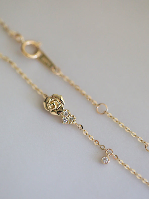 Roses For Little Prince: 14K Gold Rose Love Thin Bracelet