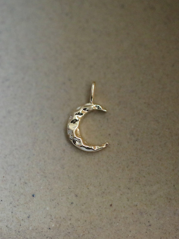 9k Gold Moon Pendant Necklace